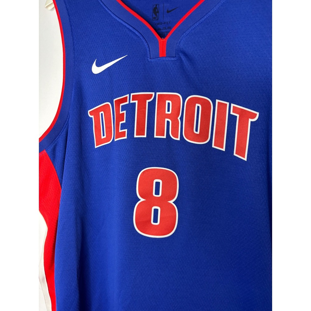 Nike Detroit Pistons Kemba Walker 8 SwingmanIcon Edition Jersey Blue Mens XXL 56 - Picture 4 of 7